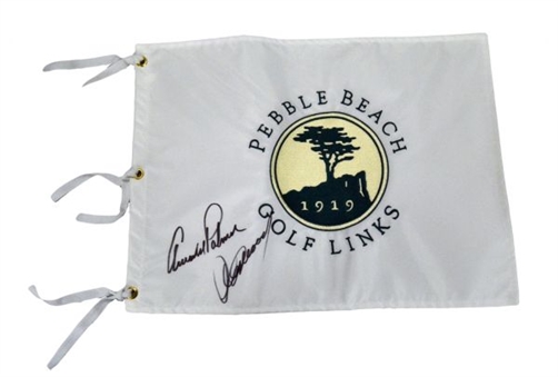 Arnold Palmer and Clint Eastwood Signed Pebble Beach Golf Links Golf Flag